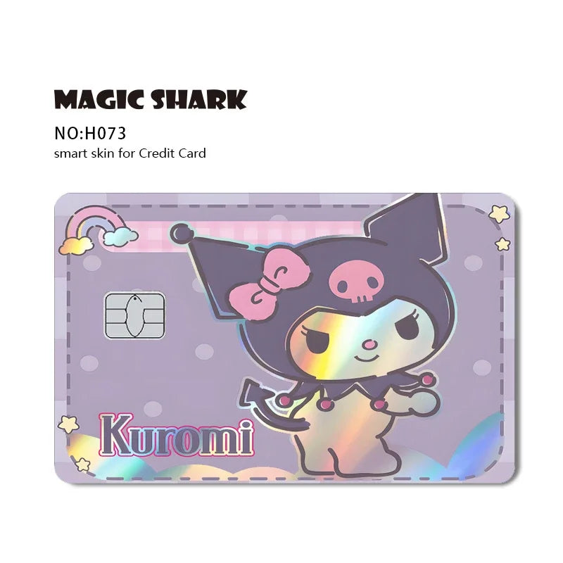 Hot Sale Hello Kitty Kuromi Holographic Laser Shinny Film Skin Cover Sticker for Debit Credit Card Bank Card