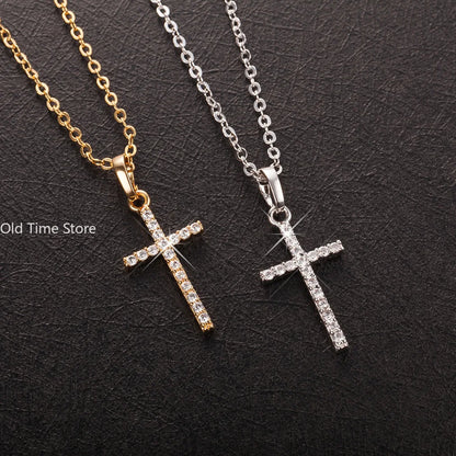 Gift Cross Necklace for Women - Gold Plated Cross Necklace Layered Small Side Necklace Women's Fashion Jewelry