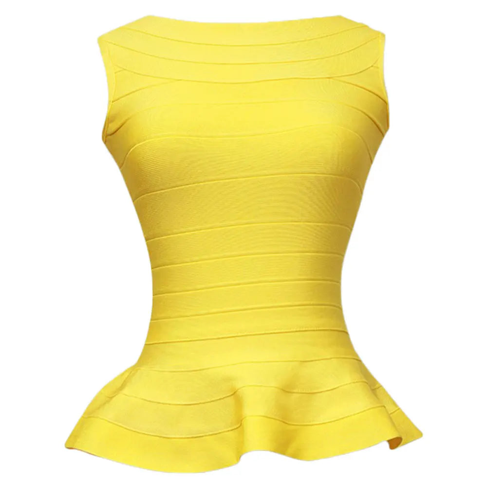 WillBeNice Quality Office Lady Fishtail White Bandage Crop Tops Tank Women Black Elastic Vest Luxury Sleeveless Bodyocn Camis