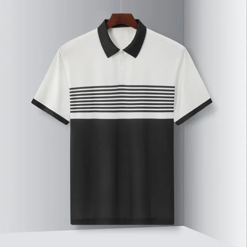 Summer Men's Casual Polo Shirt Large Size 1XL-7XL Short-sleeved Tees Lapel Business Breathable Soft T-shirt Male Tops Clothes