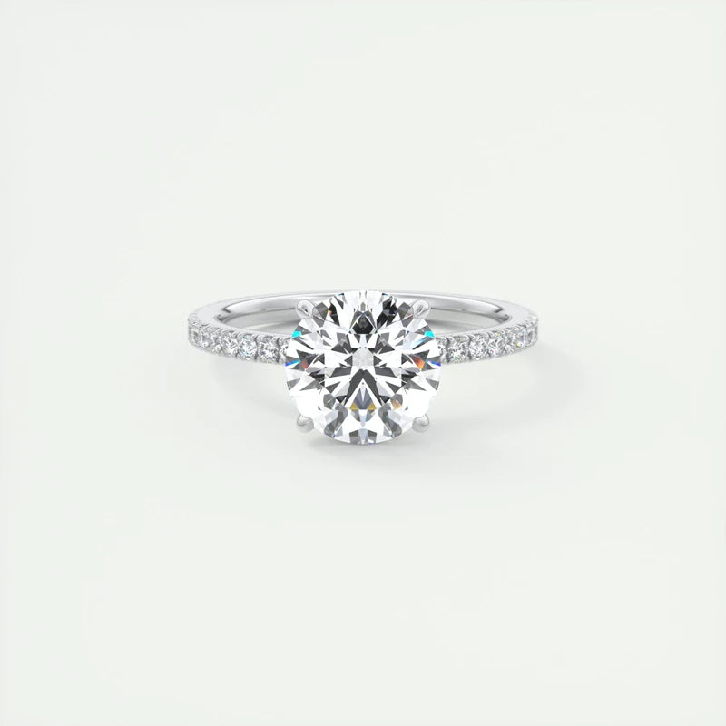 Classic 925 Sterling Sliver Engagement Wedding Promise Ring 8mm 2 Carat Round D-E Moissanite Finger Rings for Women Fine Jewelry