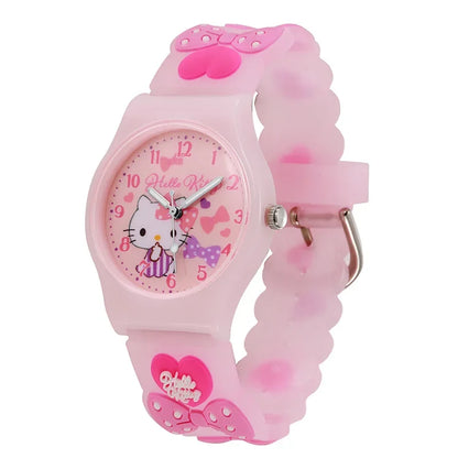 Sanrio Hello Kitty Children Wrist Watch Kuromi Cinnamoroll My Melody Kawaii Waterproof Silica Gel Chronograph Watch Student Gift