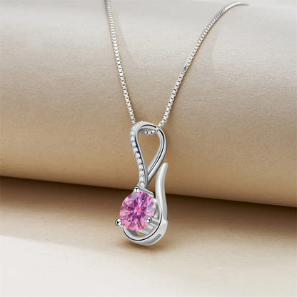 2 Carat 8mm Moissanite Necklace for Women GRA Certified 925 Sterling Silver Solitaire Pendant Chain Diamond Tester Included