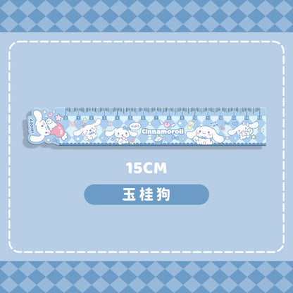 Sanrio Hello Kitty Ruler Anime Cinnamoroll My Melody Learning Measuring Ruler Cute Girl Heart Learning Stationery Kawaii Gift