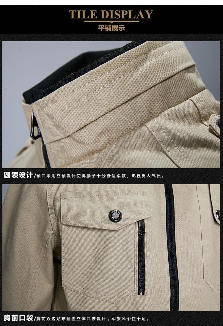 Men's Jacket Casual Fashion Outer Jacket Men's Jacket Men's Spring Autumn 2022 New Stand Up Slim Military Bomber Jacket Men