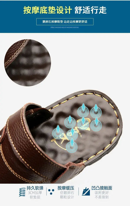 2025 New Men's Sandals for Men's Summer, Dual use for Cooling, Soft soled Exterior, Middle aged, Dad's Shoes, Elderly Shoes