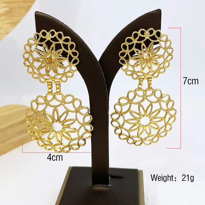 Women Earrings Luxury Design Big Drop Earrings Two Tone Fashion Jewelry  Wedding Party Gift Trending