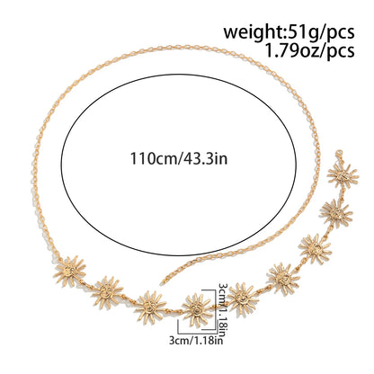 KunJoe Boho Golden Sun Waist Belly Chain for Women Summer Sexy Bikini Belt Adjustable Body Chain Festival Jewelry Accessories