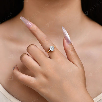 ATTAGEMS 2CT Oval Cut Moissanite Solitaire Ring for Women Lab Grown VVS1 Diamond 9*7mm S925 Silver 18K Gold Wedding Fine Jewelry