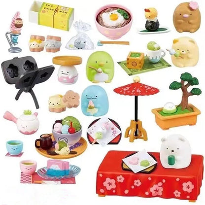Sumikko Gurashi Sweet Shop Blind Box Toys Mini Figures Scene Shirokuma Penguin Tonkatsu Neko Tokage Doll Toys Kids Gifts