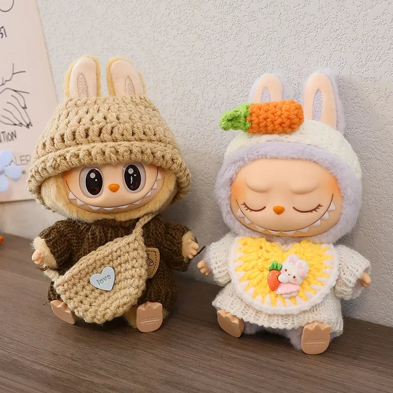 Labubu Clothes For 15/17cm Labubu Plush Idol Doll Sweater Series Clothing Accessories Gift