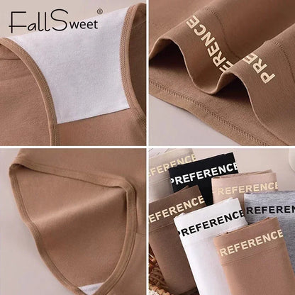 FallSweet 5Pcs Women Plus Size Cotton Panties Seamless Panties Comfort Breathable Underwear Girls Mid-Waist Briefs Sexy Lingerie