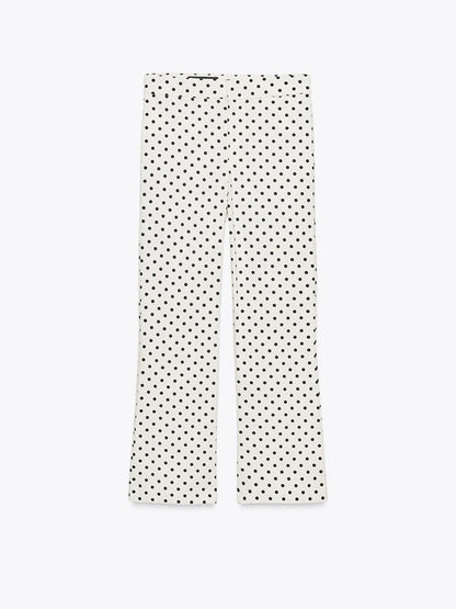 Polka Dot Print Shorts Coats Suits Women Loose High Neck Long Sleeves Zipper Drawstring Sets Female 2025 Autumn New Chic Set