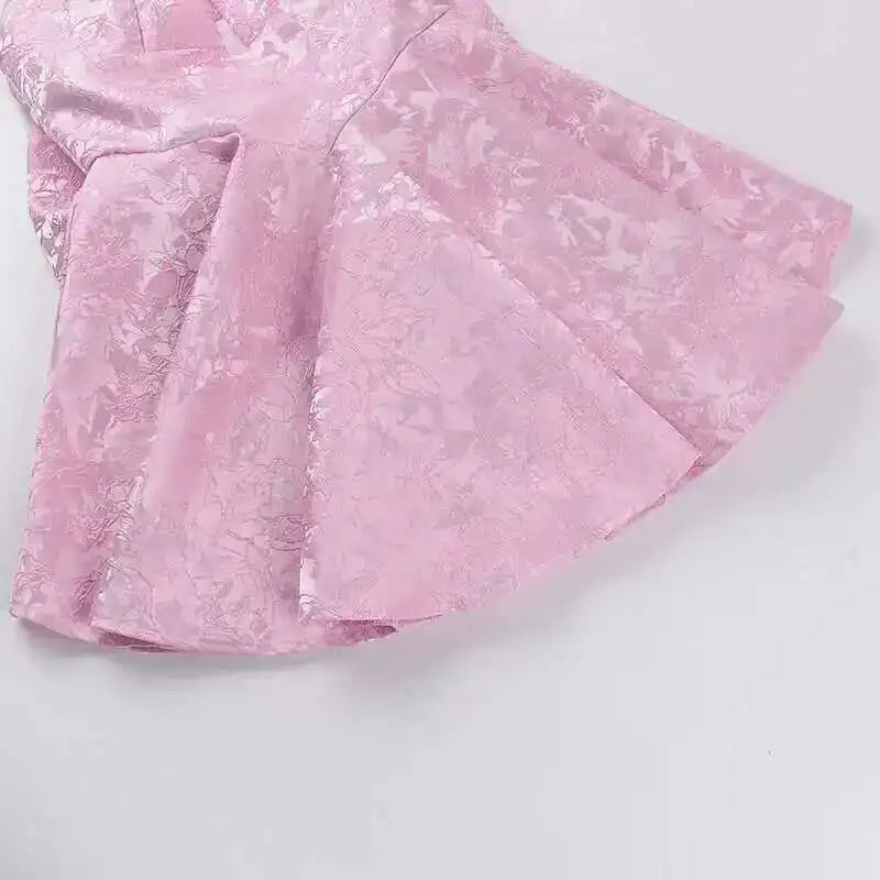 Giyu Club Evening Party Dresses Women 2025 Summer Sexy Bow Halter Long Dress Elegant Jacquard Lace Up Backless Birthday Robe