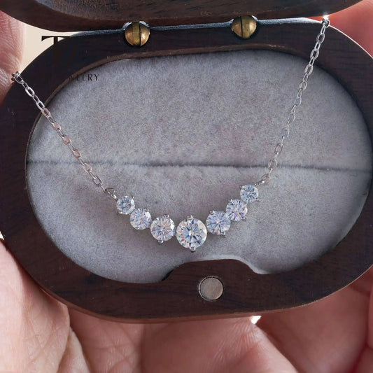 Real 1.7/2.8/5cttw Full D Color Moissanite Pendant Necklace For Women S925 Silver Lab Diamond Chain Necklaces Fine Jewelry Gift