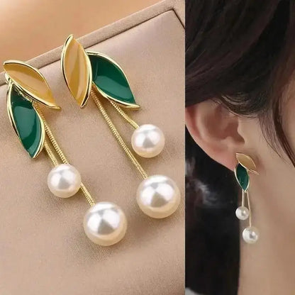 925 Silver Needle Korean Fashion Tassel Pearl Earrings For Women Jewelry 2025 Trending New Vintage Women's Pearl Drop Earrings