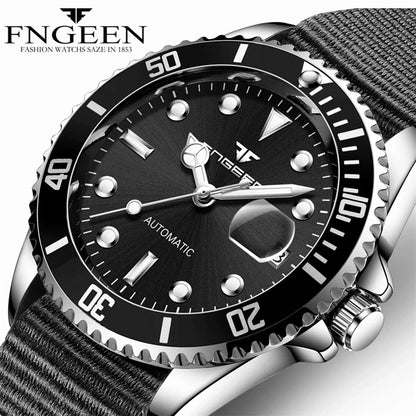 2025 FNGEEN 9001 Luxury Brand Men Watch Steel Tourbillon Skeleton Mechanical Watches Luminous Automatic Date Diamond Wristwatch