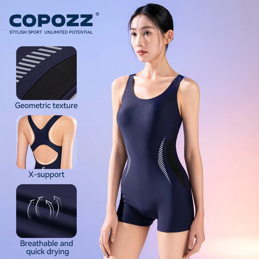 COPOZZ レディース ワンピース水着 無地 ビーチ ノースリーブ くり抜き Uカラー 夏 女性用 サーフィン スポーツ 大人用 新作水着