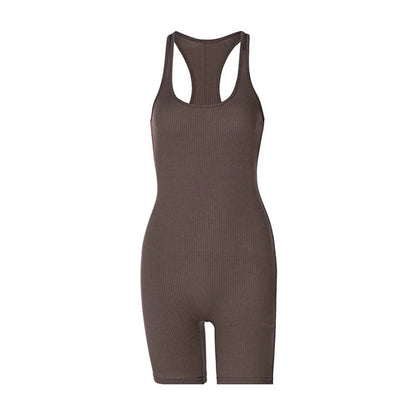 Womens Yoga Jumpsuits Short Sleeve Thin Soft Slim Fit Stretch One Piece Playsuits Romper Sexy Fitness Female Basic Sportwears