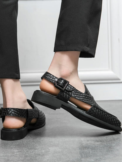 Sandals for Man Fashion Outdoor Roman Genuine Leather Indoor House Platform Male Beach Shoes Casual Men Sandals New In Summer
