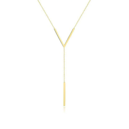 SUMENG New V-shaped Long Sexy Clavicle Gold Colour Chain Necklace Choker for Women 2024 Fashion Jewelry Party Gifts