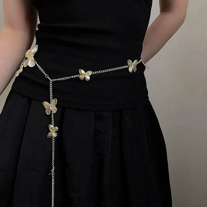 Y2K Designer belt Jewelry Multilayer Pearl waist chain for Women's Fashion Retro Character Playing Body Accessories Party Belts