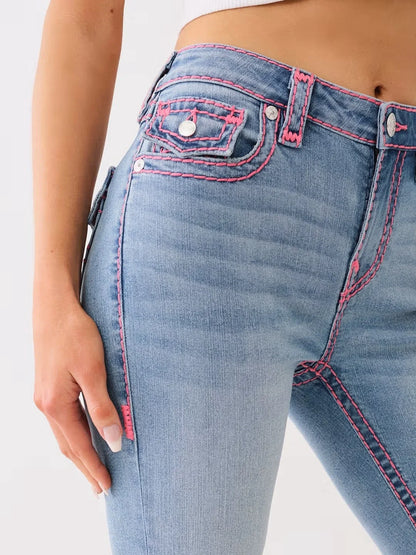デニム刺繍 レディースジーンズ ハイストリート セクシー ハイウエストジーンズ カジュアルレギンス ジーンライズ スーパー スリム