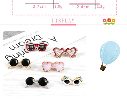 Summer Beach Sunglasses Brooch Fashion Personality Enamel Pins for Vacation Girl Women Backpack Hat Lapel Pin Jewelry Decoration