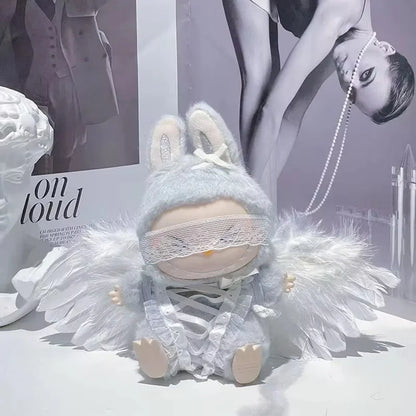 POP MART Labubu clothes caybaby suits black and white angel wing suit wholesale no dolls only baby clothes