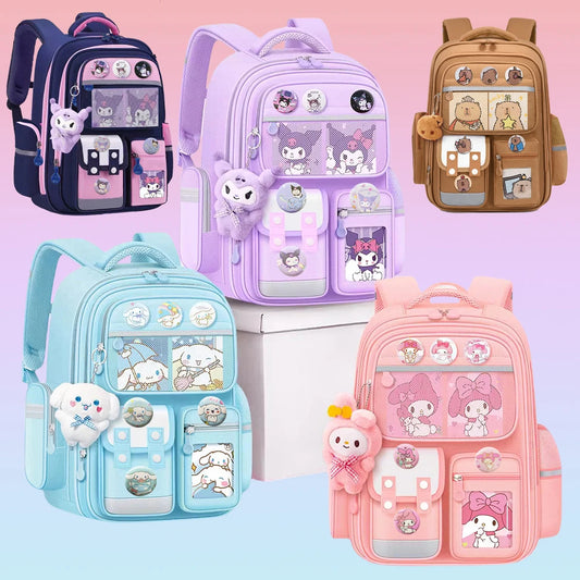 Kuromi Cinnamoroll Capybara My Melody Boy Girls Kids Student Back To School Book Bags, Teenagers Mochila, Laptop Travel Backpack
