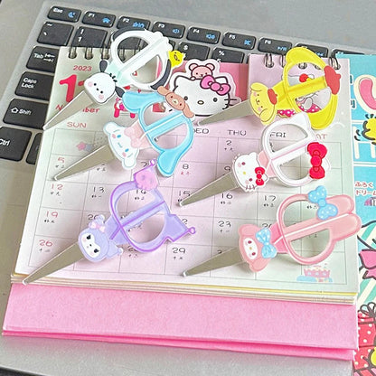 Sanrio Kawaii Hello Kitty Small Scissors Hairpin Cartoon Cinnamoroll My Melody Kuromi Pochacco Bangs Clip Sweet Girls Hair Clips