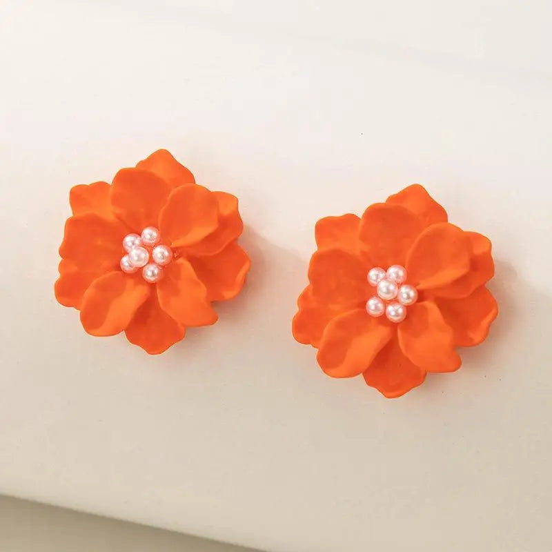 925 Silver Needle Korean Fashion Bowknot Tulip Earrings For Women Jewelry 2025 Trending New Women's White Flower Earrings Brinco
