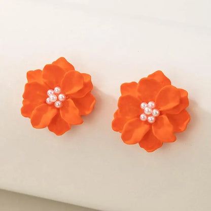 925 Silver Needle Korean Fashion Bowknot Tulip Earrings For Women Jewelry 2025 Trending New Women's White Flower Earrings Brinco