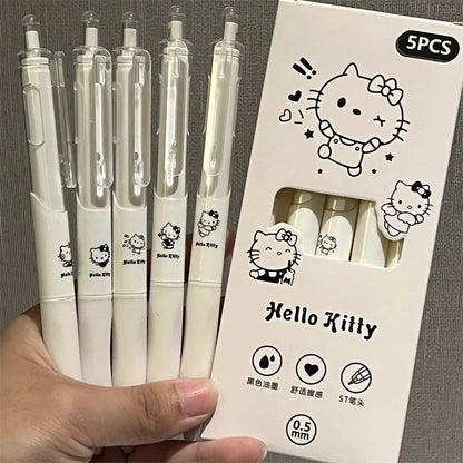 NEW Hello Kitty kawaii cute anime cartoon little white gel pen black student high-looking simple carbon girl quick-drying pen