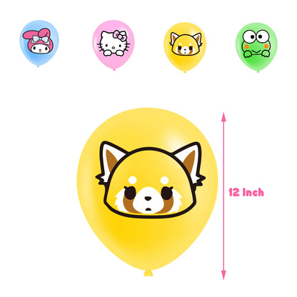 kawaii Sanrio Birthday Party cutlery plate Disposable Banner Cake Topper Hanging Flag Hello Kitty Balloons Birthday Decorations