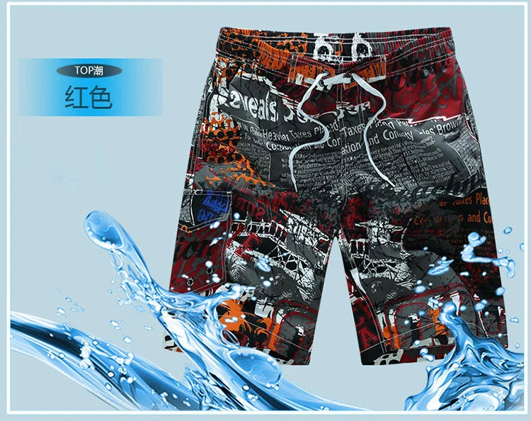 Sexy Swimsuit 2024 Summer Mens Swimwear Print Swimming Shorts For Men Surf Board Beach Wear Quick Dry Swimming Trunks Sunga 6XL