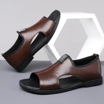 Sandals for Men Fashion Hollow Out Casual Shoes Soft Sole Comfort Beach Shoes for Men New Leather Flat Sandal Designer Sandalias