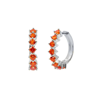 925 Sterling Silver Needle Simple and casual miniature colored zircon circle earrings Women's fashionable Small fresh Jewelry