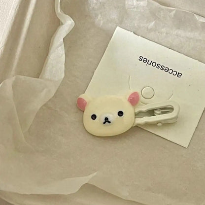 Cartoon Rilakkuma Cute Hairpin Kawaii Sweet Lovely Bangs Side Clip Student Small Versatile Headdress Girl Birthday Gift Ornament
