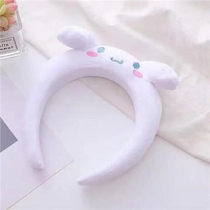 1pc Kawaii Stich Funny Headband Kuromi Melody Cinnamoroll Cute Cartoon Plush Hair Accessories for Girl Women Wash Face Hair Band