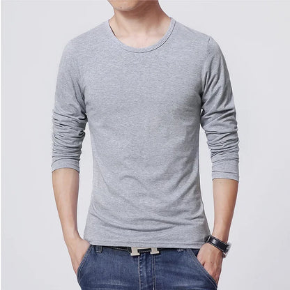 2025 MRMT 新品 メンズ Tシャツ 長袖 スリム メンズ Tシャツ 若者向け 純色 トップス Tシャツ Oネック 男性 ボーイズ Tシャツ
