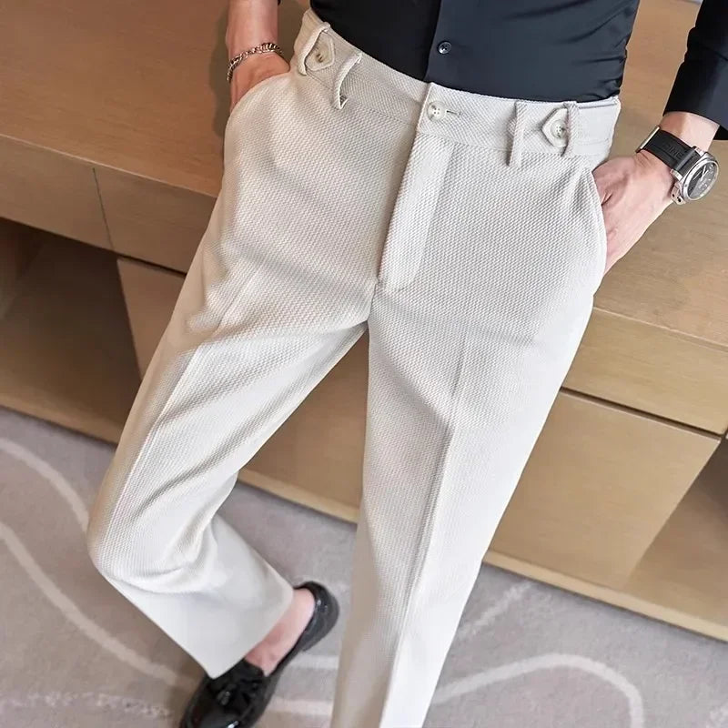 Men's Suit Pants, Fashion Slim Dress Trousers ,White Black Blue Green Pantalones Hombre Fall/Winter Male Pant, 2025 New