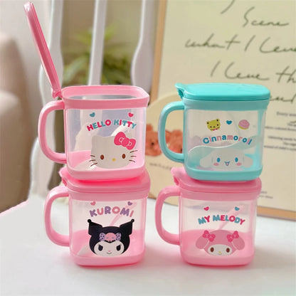 Sanrio Hello Kitty Kitchen Kuromi Melody Cinnamoroll Msg Salt Sugar Jar Seasoning Box Household Seasoning Jar Storage Box