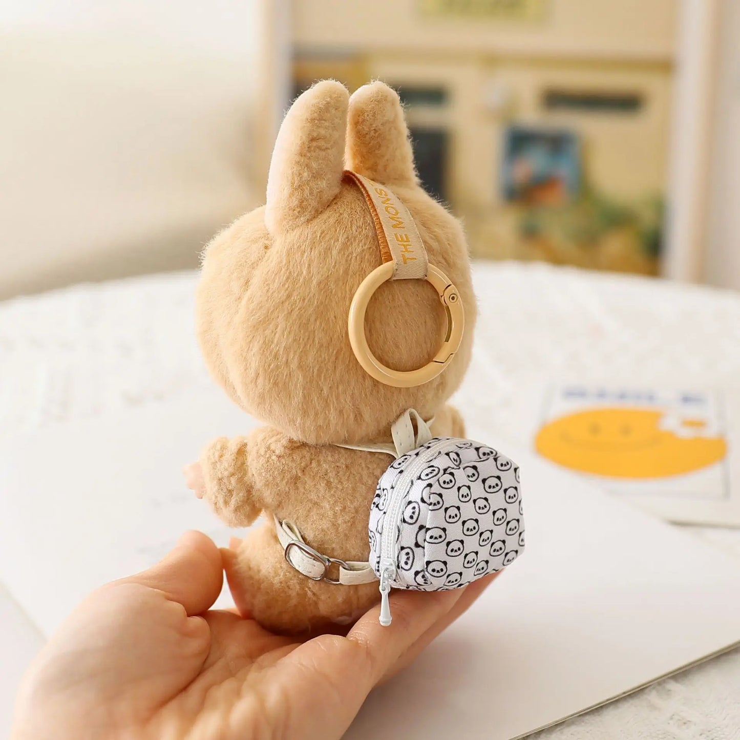 Labubu Clothes Doll Bag 15/17cm V1/2/3 Doll Panda Series Backpack Crossbody Bag Mini Plush Cotton Doll Decoration Accessory Gift