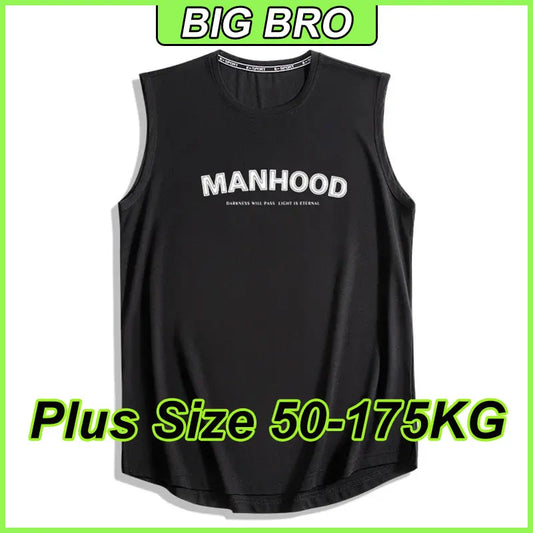 プラスサイズ L-9XL メンズ タンクトップ ラウンドネック ベスト 夏 ビッグサイズ 50KG-175KG カジュアル ルーズフィット 万能 ティーンボーイ ノースリーブTシャツ