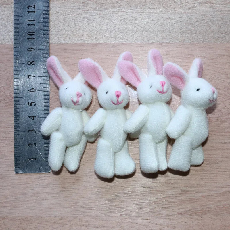 10個 ミニ 6cm ジョイント ウサギ 小さなぬいぐるみ 人形 衣類・ヘアアクセサリー 装飾 ぬいぐるみ 人形