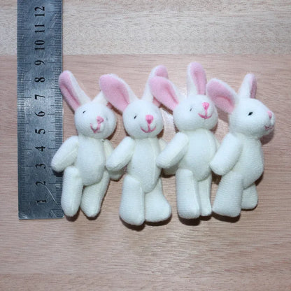10個 ミニ 6cm ジョイント ウサギ 小さなぬいぐるみ 人形 衣類・ヘアアクセサリー 装飾 ぬいぐるみ 人形