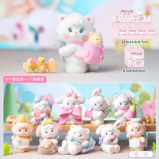 8個セット 新作 MIKKO プチペット ブラインドボックス かわいい猫のペットドール キュートな粒感 クリエイティブなデスクトップオーナメント 女の子向けサプライズホリデーギフト