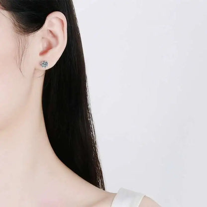 925スターリングシルバー 1CT*4 Dカラー モアサナイト リング イヤリング ネックレス セット ファインジュエリーセット エレガント レディースジュエリー パーティー ウェディング用
