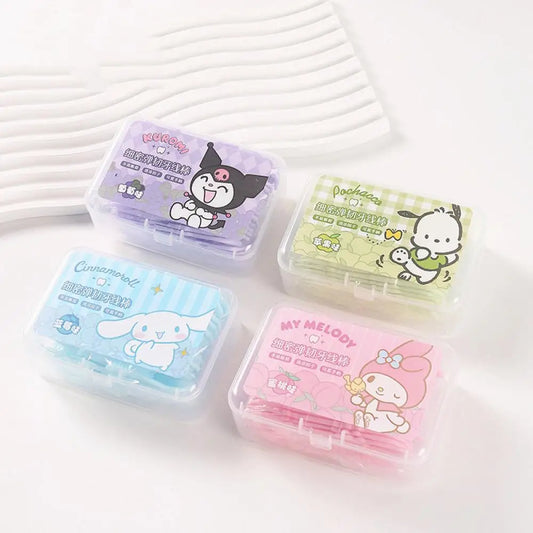 Miniso Melody Dental Floss Are Fine Elastic Have A Cute Fruity Flavor Kuromi Round Floss Boxes Are Portable for Teeth Cleaning